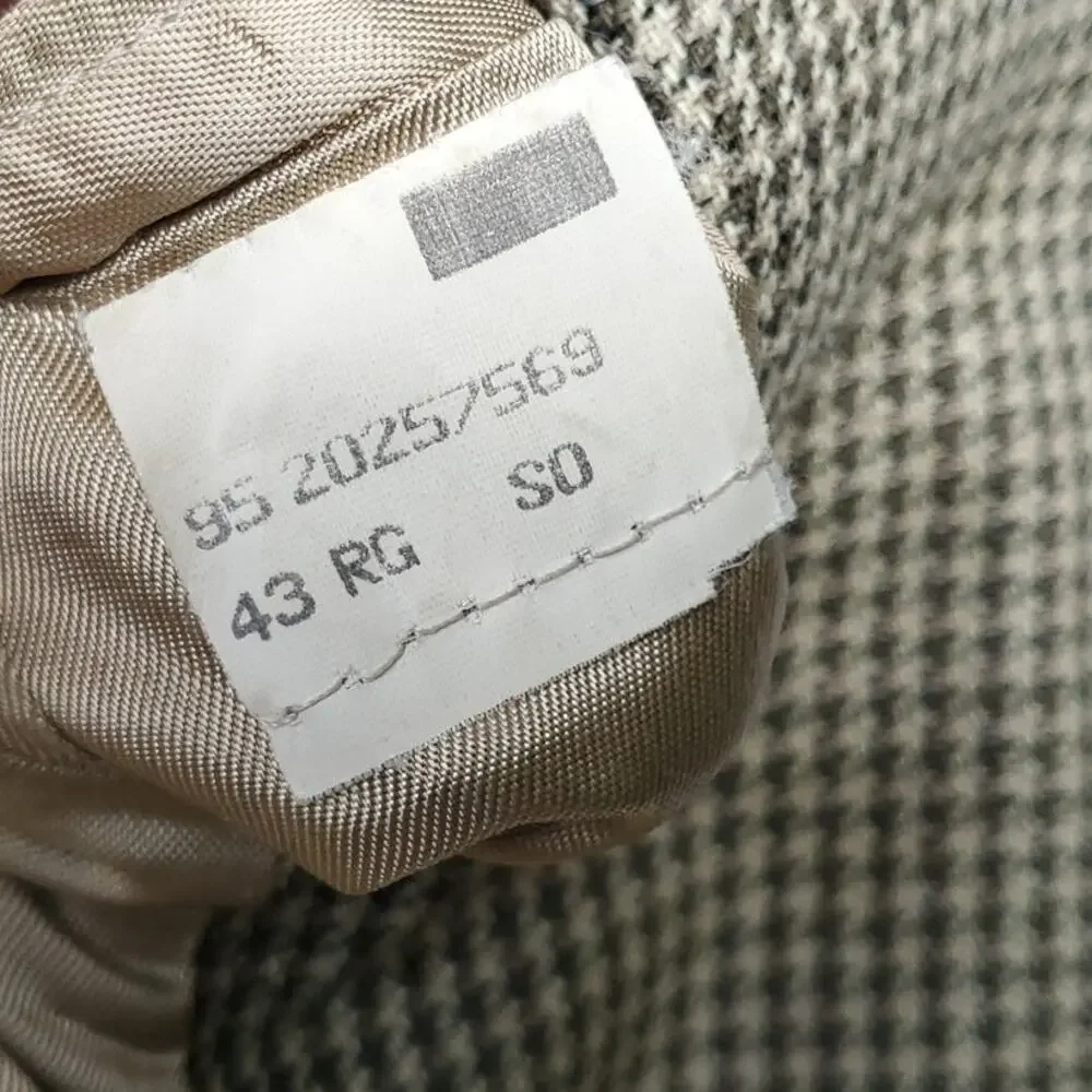 Brooks Brothers Preppy Wool Silk Green Houndstooth Blazer Jacket Sport Coat 43R